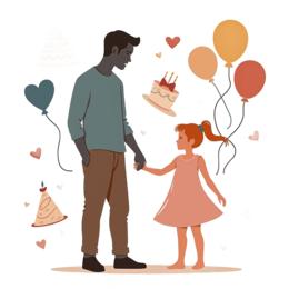birthday cake balloons SVG PNG design with hand-drawn style