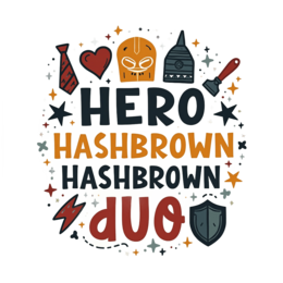 hero hashbrown duo SVG PNG design with bold lettering