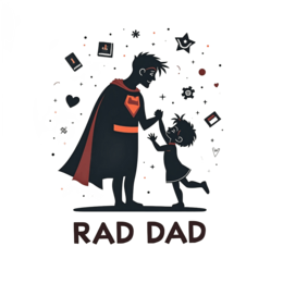 rad dad superhero shirt SVG PNG design with bold lettering