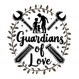 guardians love care SVG PNG design with black and white floral elements