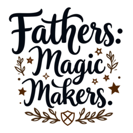 fathers day quotes magic makers SVG PNG design with hand-drawn style, bold lettering, black floral elements