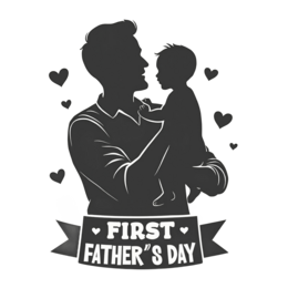 fathersday silhouette hearts SVG PNG design with bold lettering