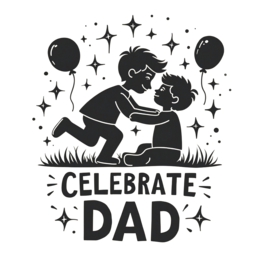 celebrate dad balloon SVG PNG design with bold lettering