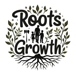 children growth SVG PNG design with bold lettering, black and white floral elements, an uplifting message