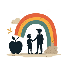 rainbow friendship apple shirt SVG PNG design with clean design elements