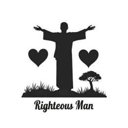righteous man love SVG PNG design with bold lettering, an uplifting message
