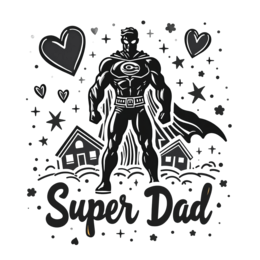 superdad superhero shirt SVG PNG design with clean design elements