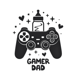gamer dad bottle shirt SVG PNG design with bold lettering
