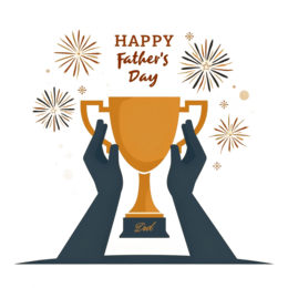 fathersday trophy fireworks SVG PNG design with bold lettering