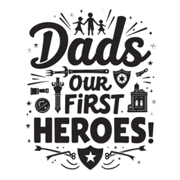 dads heroes quote SVG PNG design with bold lettering