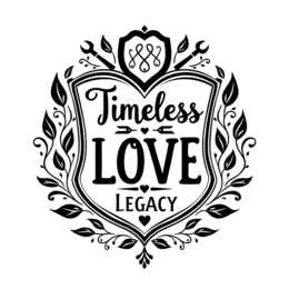 timeless love SVG PNG design with bold lettering, black and white floral elements