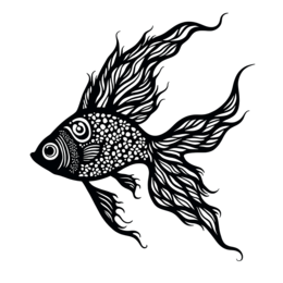 fish black white SVG PNG design