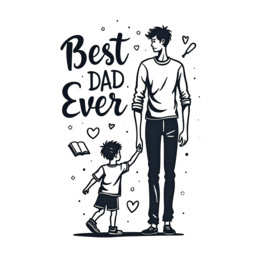 best dad ever SVG PNG design with hand-drawn style, bold lettering