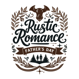 fathers day rustic romance floral SVG PNG design with bold lettering, floral elements
