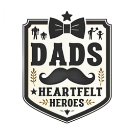 dads heartfelt heroes SVG PNG design with bold lettering