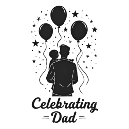 celebrating dad balloons SVG PNG design with bold lettering
