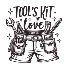 toolkit love SVG PNG design with hand-drawn style, bold lettering