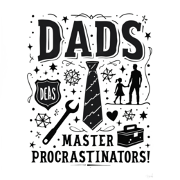 father daughter procrastination SVG PNG design with bold lettering