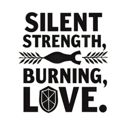 quotes strength love SVG PNG design with bold lettering, black floral elements