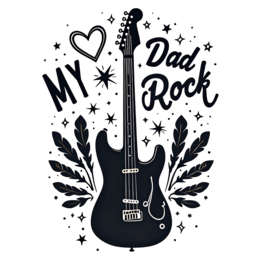 music dadrock shirt SVG PNG design with bold lettering, black floral elements