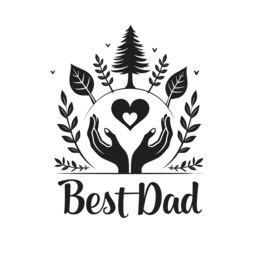 day best dad nature SVG PNG design with hand-drawn style, bold lettering, black and white floral elements