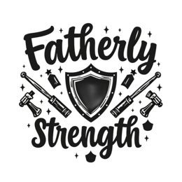 fatherly strength shield SVG PNG design with bold lettering