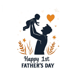 father's day parenthood floral SVG PNG design with bold lettering, orange floral elements