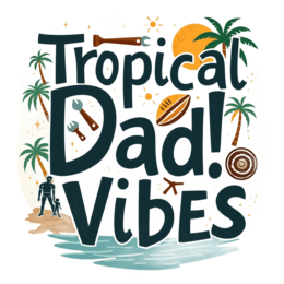 tropical dad vibes SVG PNG design with bold lettering
