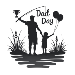 day fishing balloons SVG PNG design with bold lettering