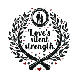 love strength wreath SVG PNG design with bold lettering, black and white floral elements