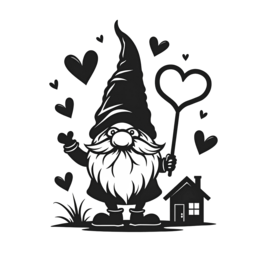 gnome love SVG PNG design with hand-drawn style, clean design elements