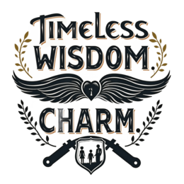 timeless wisdom charm SVG PNG design with bold lettering, black and white floral elements