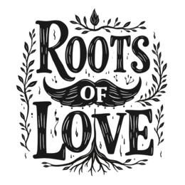 roots handlettering SVG PNG design with bold lettering, black and white floral elements