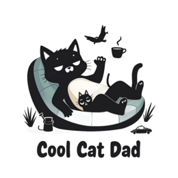 cool cat dad relaxation shirt SVG PNG design with bold lettering