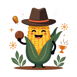corn fun happy shirt SVG PNG design with green and cream floral elements