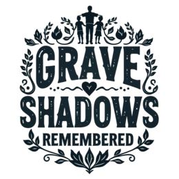 grave shadows floral SVG PNG design with bold lettering, black and red floral elements