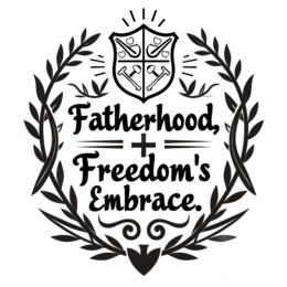 fatherhood quotes wreath SVG PNG design with bold lettering, black and white floral elements, an uplifting message