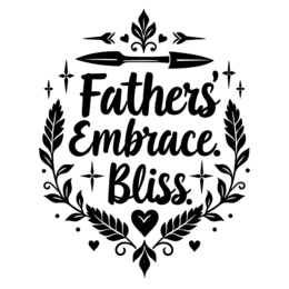 fathers embrace bliss SVG PNG design with bold lettering, black and white floral elements
