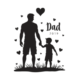 dad silhouette hearts SVG PNG design