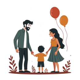 family balloon celebration shirt SVG PNG design