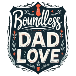 father's day dad love floral SVG PNG design with bold lettering, white and red floral elements