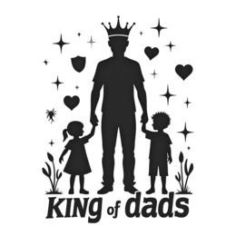 father children shirt SVG PNG design with black and white floral elements