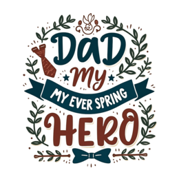 day hero spring SVG PNG design with hand-drawn style, red floral elements