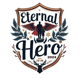 hero SVG PNG design with bold lettering, black and white floral elements