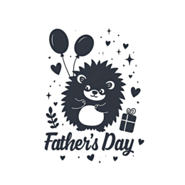 fathers day hedgehog balloons SVG PNG design