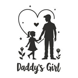 daddy daughter SVG PNG design with bold lettering, black floral elements