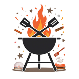 grill fire party SVG PNG design with bold lettering