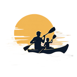 kayaking parent child sunset SVG PNG design