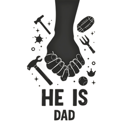 father hand tools SVG PNG design with hand-drawn style, bold lettering