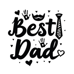 day best dad handprints tie SVG PNG design with bold lettering